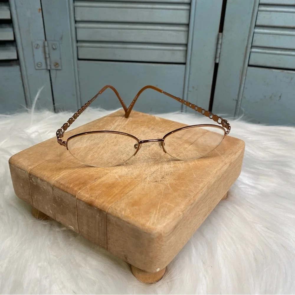 Escada Wire Frame Eyeglasses Copper Brown Oval Shape Made in France